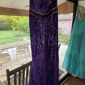 Sherri Hill Strapless Purple Dress